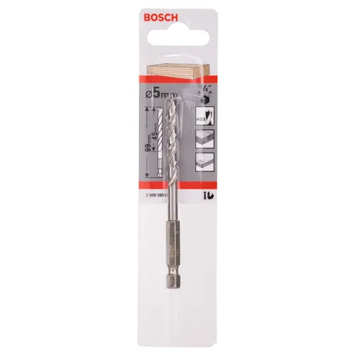 Träspiralborr, 1/4-tum insexskaft 5x52/99 mm, 1-pack