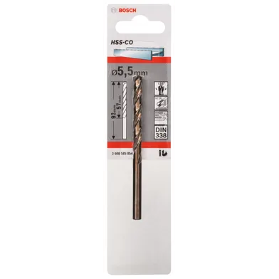 Metallborr HSS-CO 5,5x57/93 mm, 5-pack