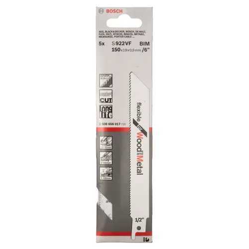 Tigersågblad S 922 VF Flexible for Wood and Metal 150 mm, 5-pack