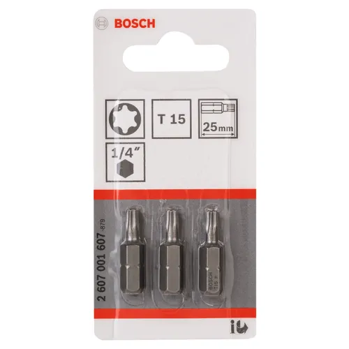 Bits Torx 25 mm Extra Hard T15, 3-pack