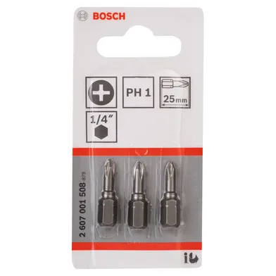 Bits PH 25 mm Extra Hard PH1, 3-pack