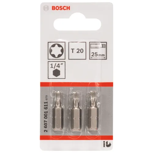Bits Torx 25 mm Extra Hard T20, 3-pack
