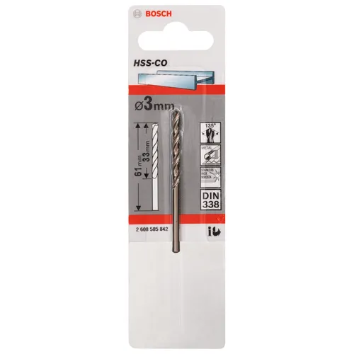 Metallborr HSS-CO 3,0x33/61 mm, 1-pack