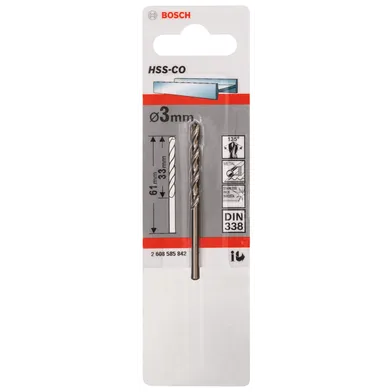 Metallborr HSS-CO 3,0x33/61 mm, 1-pack