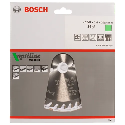 Cirkelsågklinga Optiline Trä 150/20 mm, 36T