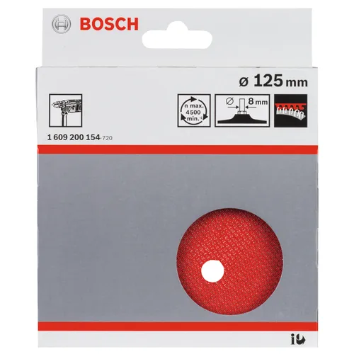 Sliptallrik m. kardborrfäste Ø 125 mm, Gummi