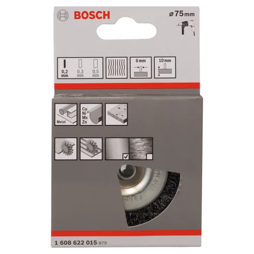 Skivstålborste, Ø 6 mm skaft Ø 75 mm, Medel