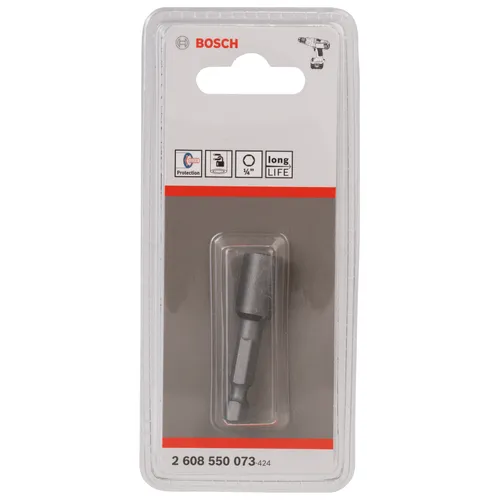 Sexkantshylsa m. magnet 1/4-tum