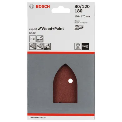 Slippapper C430 Delta 95x135 mm K80-K180, 6-pack