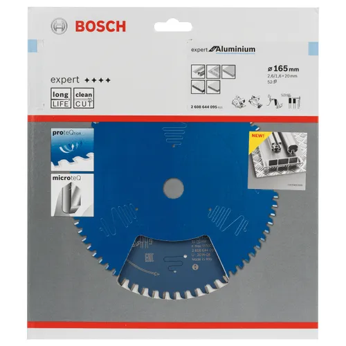 Cirkelsågklinga Expert f. batteridrift, Alu 165/20 mm, 52T
