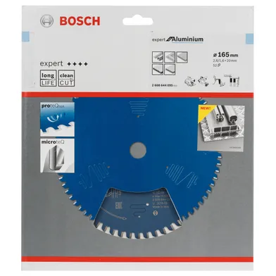 Cirkelsågklinga Expert f. batteridrift, Alu 165/20 mm, 52T