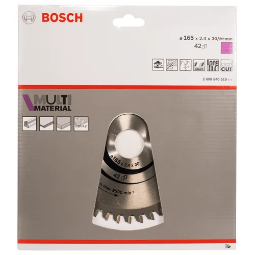 Cirkelsågklinga Multimaterial 165/30 mm, 42T