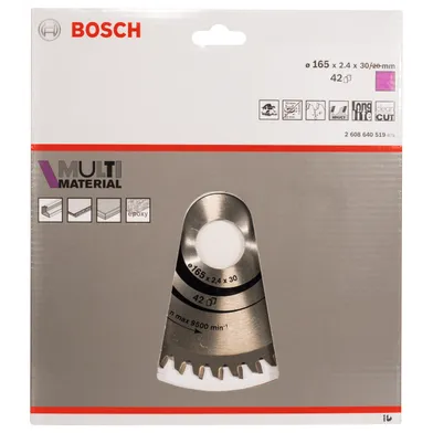 Cirkelsågklinga Multimaterial 165/30 mm, 42T