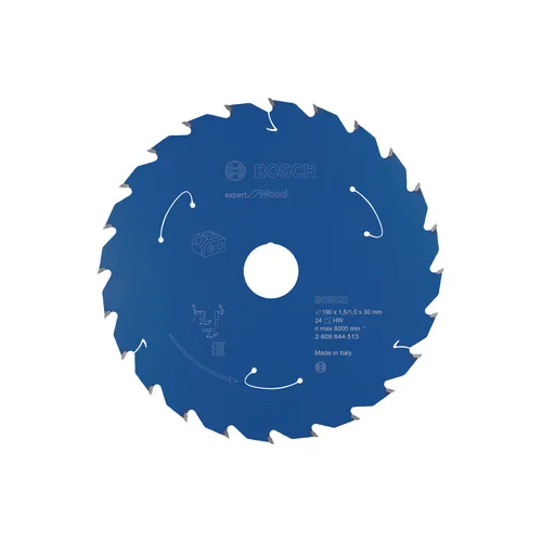 Cirkelsågklinga Expert f. batteridrift, Trä 190/30 mm, 24T