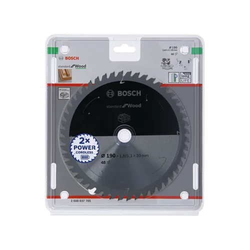 Cirkelsågklinga Standard f. batteridrift, Trä 190/20 mm, 48T