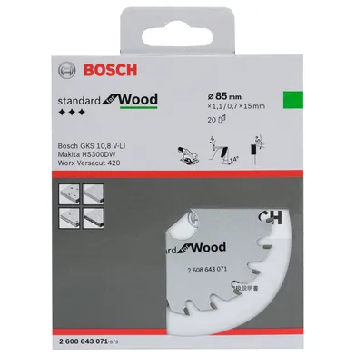 Cirkelsågklinga Optiline Trä 85/15 mm, 20T