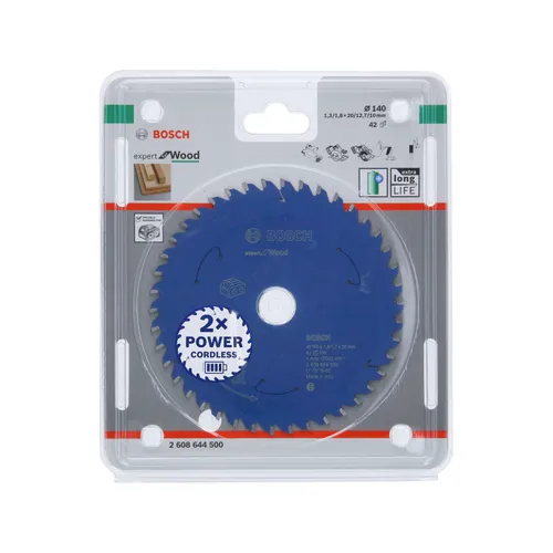Cirkelsågklinga Standard f. batteridrift, Trä 140/20 mm, 42T