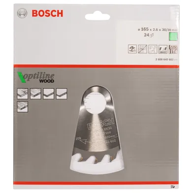 Cirkelsågklinga Optiline Trä 165/30 mm, 24T