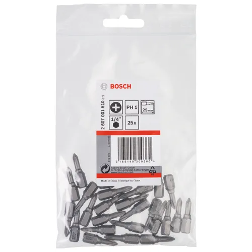 Bits PH 25 mm Extra Hard PH1, 25-pack