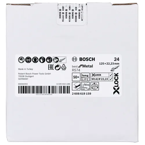 Fiberslipskiva X-LOCK Metall 125 mm, K24