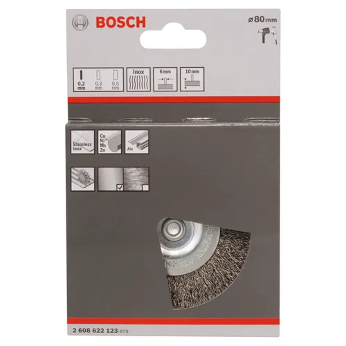 Skivstålborste, Ø 6 mm skaft Ø 80 mm