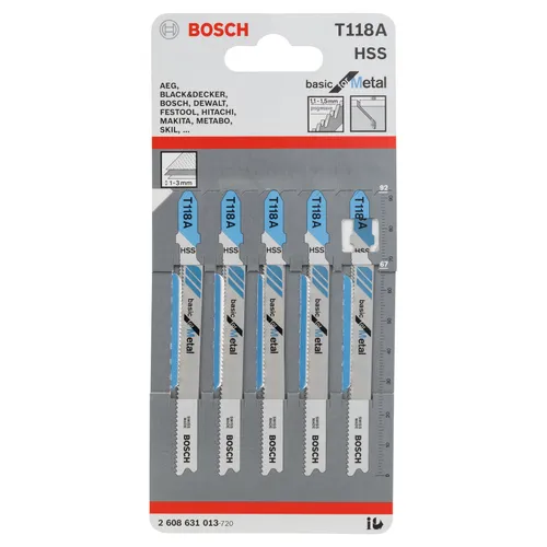 Sticksågsblad T 118 A Basic Metall 92 mm, 5-pack