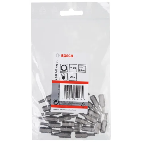 Bits Torx 25 mm Extra Hard T15, 25-pack
