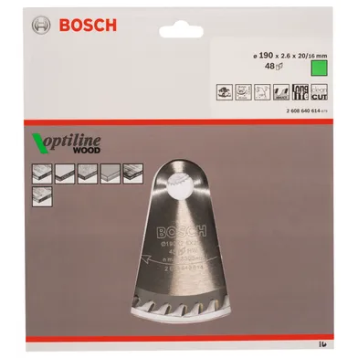 Cirkelsågklinga Optiline Trä 190/20 mm, 48T