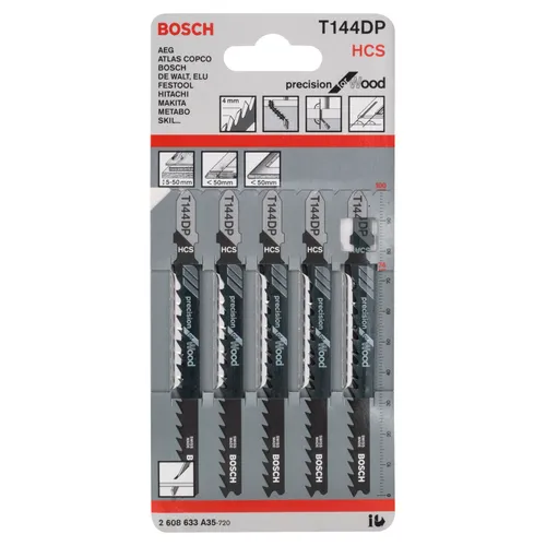 Sticksågsblad T 144 DP Precision Trä 100 mm, 5-pack