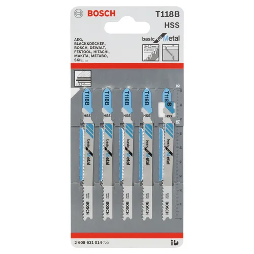 Sticksågsblad T 118 B Metall 92 mm, 5-pack
