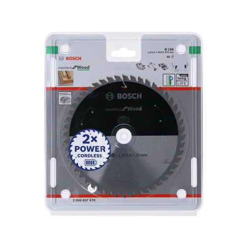Cirkelsågklinga Standard f. batteridrift, Trä 160/20 mm, 48T