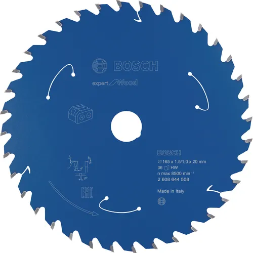 Cirkelsågklinga Expert f. batteridrift, Trä 165/20 mm, 36T
