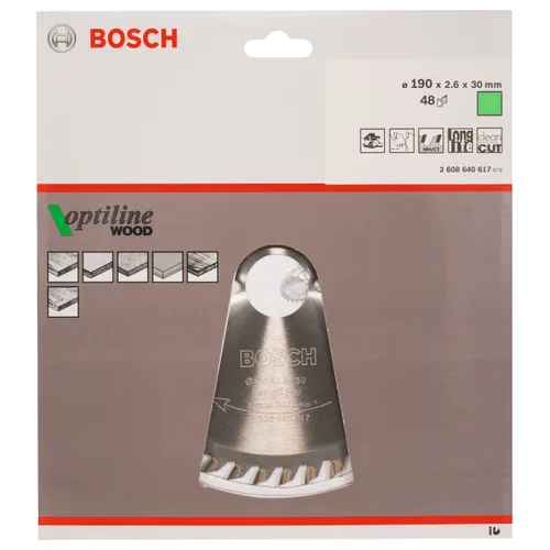 Cirkelsågklinga Optiline Trä 190/30 mm, 48T