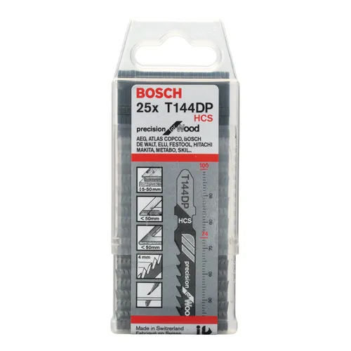 Sticksågsblad T 144 DP Precision Trä 100 mm, 25-pack