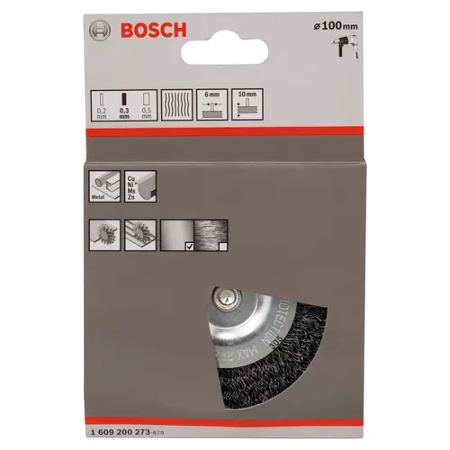 Skivstålborste, Ø 6 mm skaft Ø 100 mm, Grov