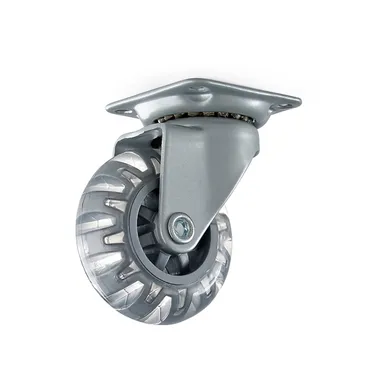 Möbelhjul 50 mm m. platta - Transparent.