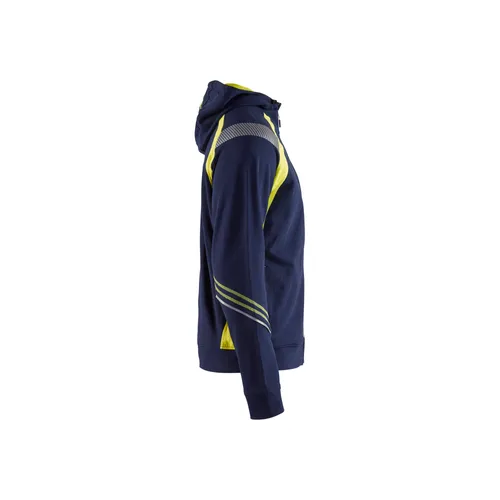 Luvtröja med dragkedja, Marinblå/Varselgul Strl. XL