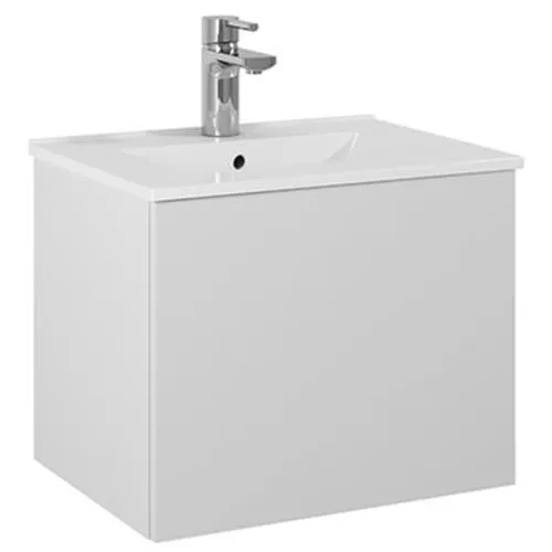 Kommod Ella 50 cm kompakt grå matt med Ariella tvättställ porslin