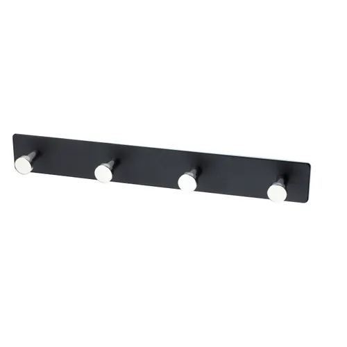 Krokrad 1368 4 krokar, Svart/Krom