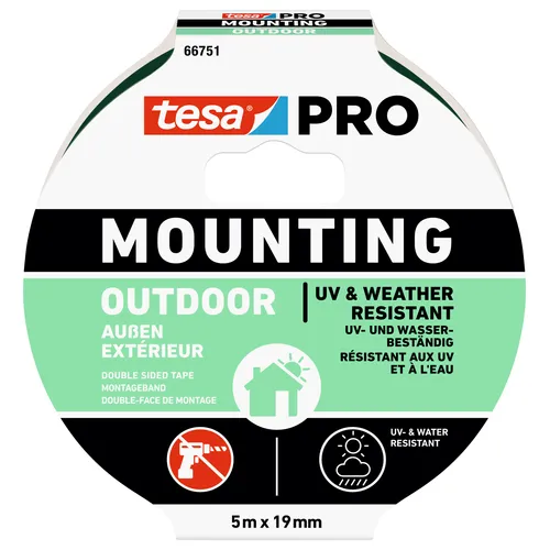 Monteringstejp 66751 Utomhus 19 mm, 5 m