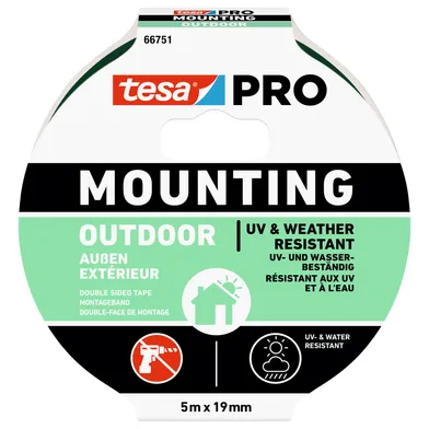 Monteringstejp 66751 Utomhus 19 mm, 5 m