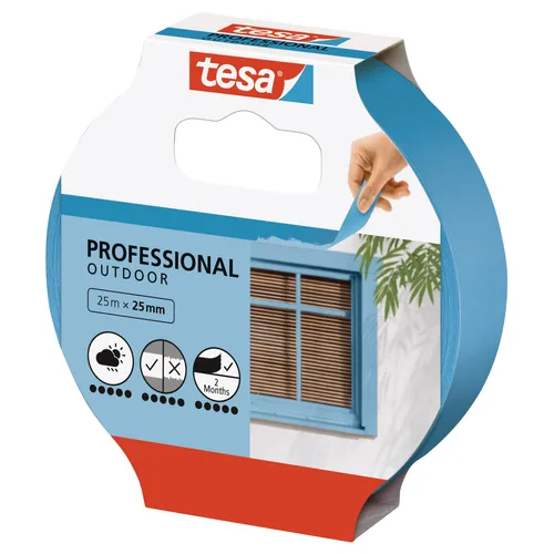 Maskeringstejp Blå Utomhus 25 mm, 25 m