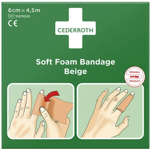 Förband Soft Foam Bandage Beige, 6 cm, 4,5 m