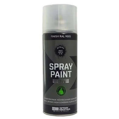Sprayfärg Elite, Svart matt RAL9005