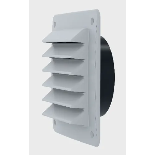 Ytterväggsgaller med stos, 150x150 mm, Grå/svart