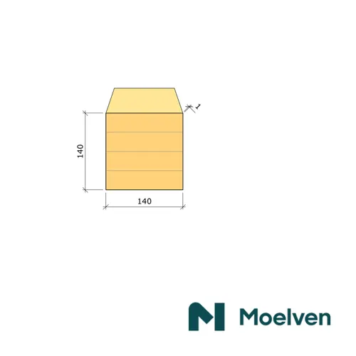 Limträpelare Gran, 140x140 mm, 3 m, GL30C