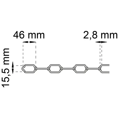 Kätting 320 smide Ø 2,8x2,8 mm, Svart