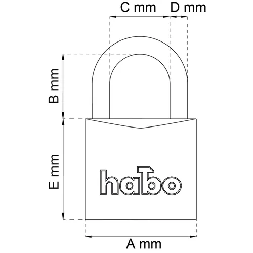 Hänglås 403 Mässing 40x6 mm, CC 24 mm