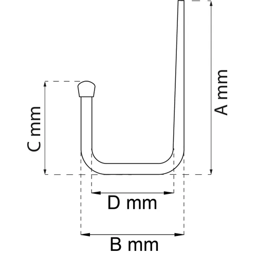 Väggkrok 8504 80 mm, FZB