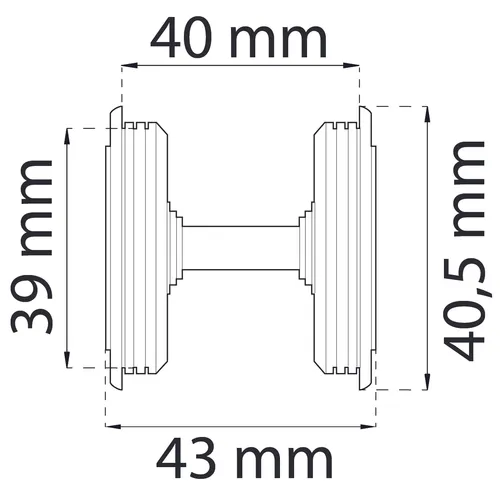 WC-beslag till skjutdörr Matt nickel